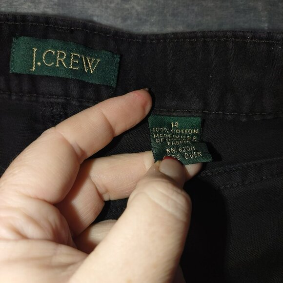 J.Crew Womens Black Denim Pants Size 14 With Zipper Fly 100% Cotton Casual Style - Picture 4 of 7